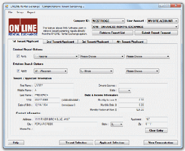 ONLINE Rental Exchange Interface